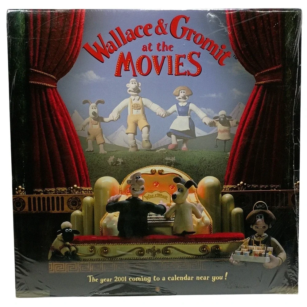 Wallace & Gromit At The Movies 2001 Calendar New Sealed Vintage Animation